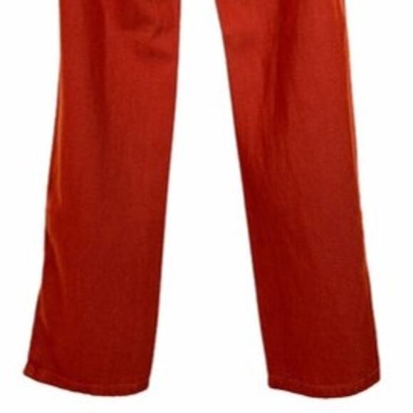 Pretty Little Thing Rust Split Hem High Rise Jeans in Rust Size 00 Petite - Picture 6 of 11